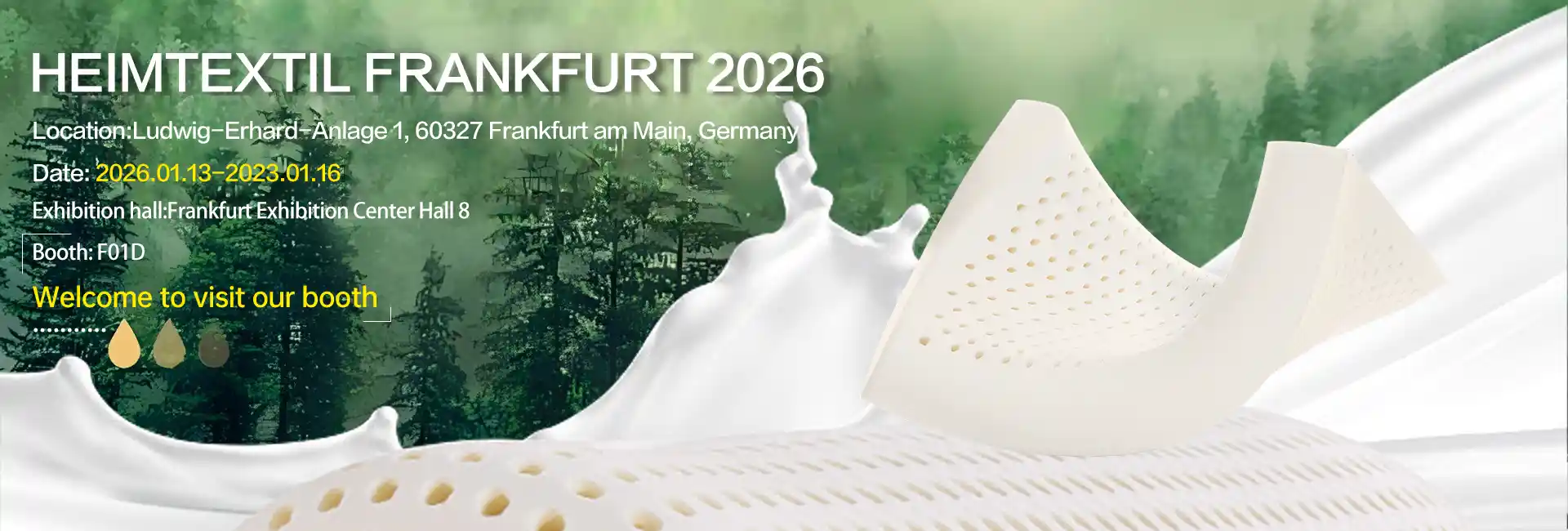 Siap kanggo Pameran Tekstil Omah lan Komersial Internasional 2026? Dolan maring Jiasheng Latex ing F01D